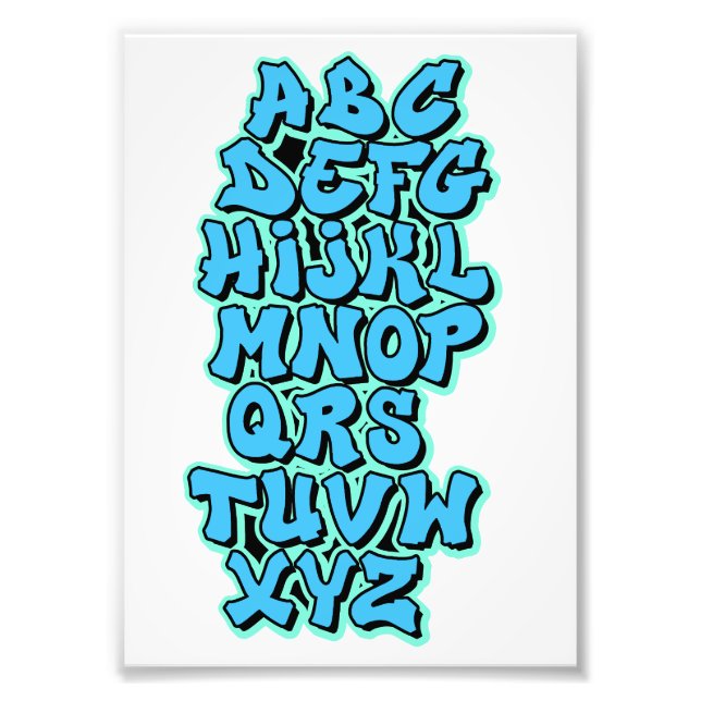 Alphabet Blue / Green Photo Print (Front)
