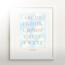 Alphabet – Blush Nursery ABC Wall Art (11x14)