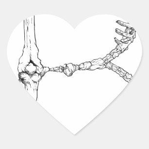 Alphabet Bone Letter B Heart Sticker