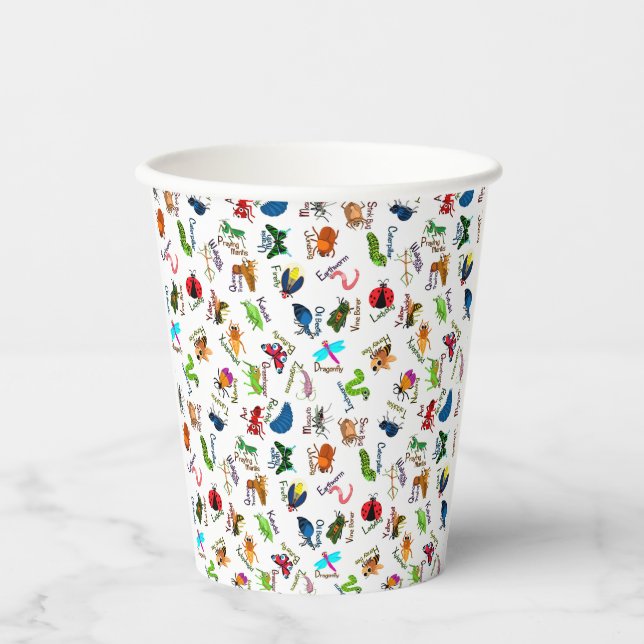 Alphabet Bugs Paper Cups (Front)