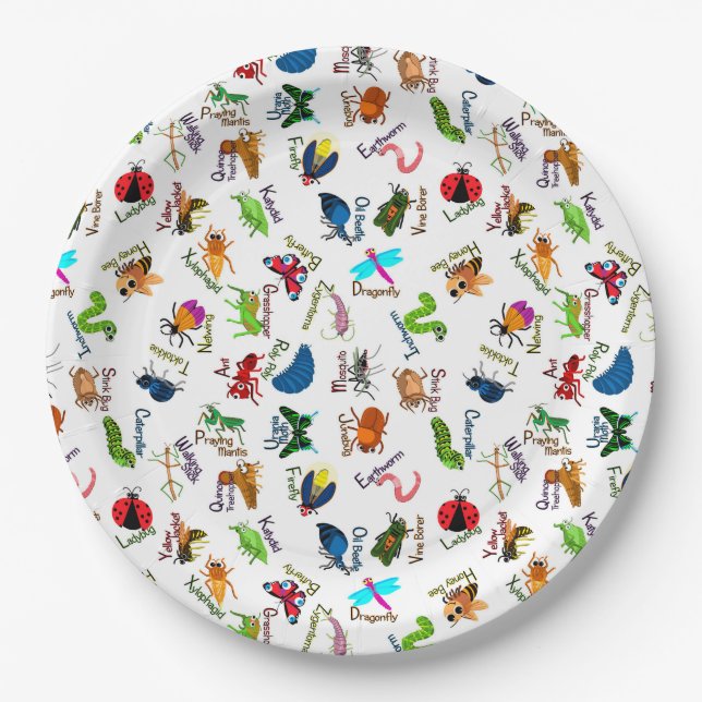 Alphabet Bugs Paper Plate (Front)
