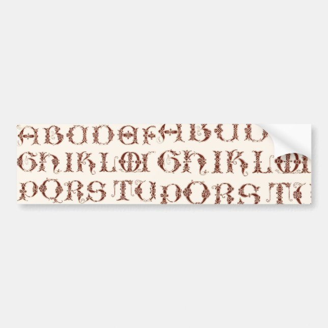 Alphabet  Bumper Sticker (Front)