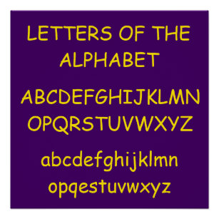 A3 Alfabeto ABC's A-Z POSTER inglese Tabellone 