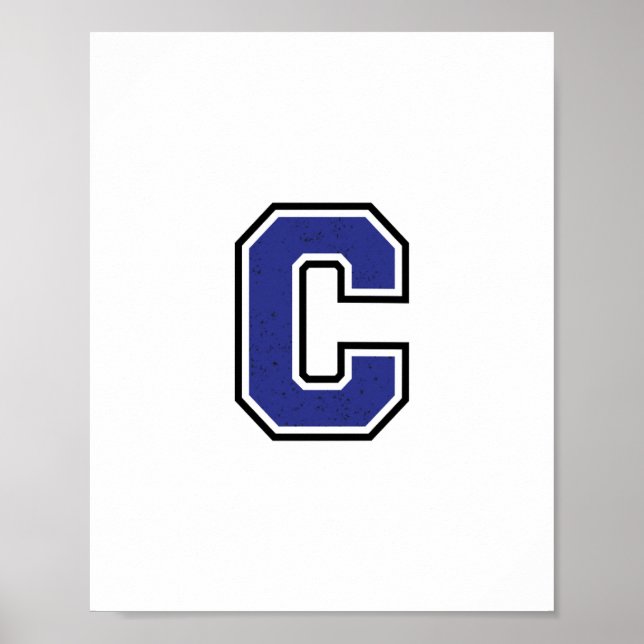 Alphabet C in Blue Colour Poster (Front)