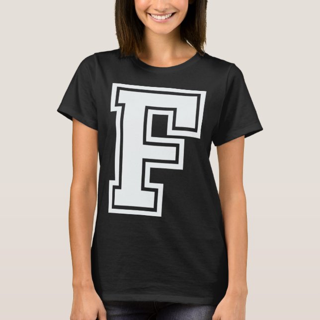 Alphabet capital letter F matching family group ha T-Shirt (Front)