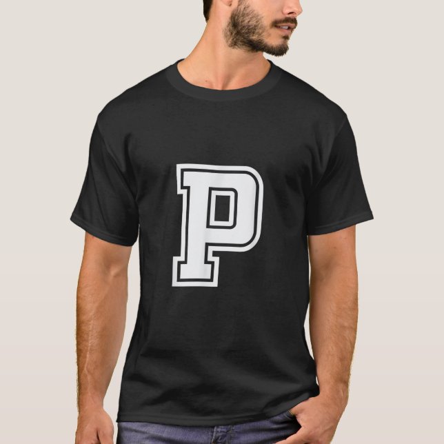 Alphabet capital letter P matching family group ha T-Shirt (Front)