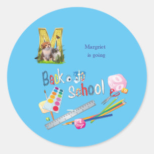 Alphabet Capitals Back to school notebook Fanny Pa Classic Round Sticker