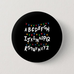 Alphabet Christmas Lights T Shirt Stranger Tee Gif 6 Cm Round Badge