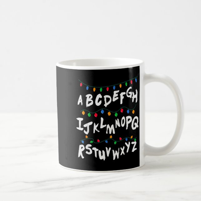 Alphabet Christmas Lights T Shirt Stranger Tee Gif Coffee Mug (Right)
