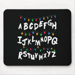 Alphabet Christmas Lights T Shirt Stranger Tee Gif Mouse Mat