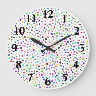 Alphabet Circle Large Clock