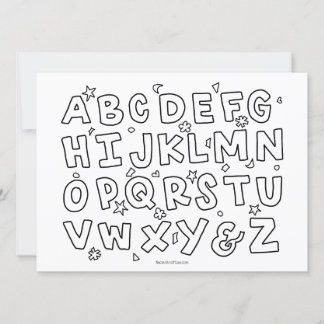 Alphabet Colouring Card