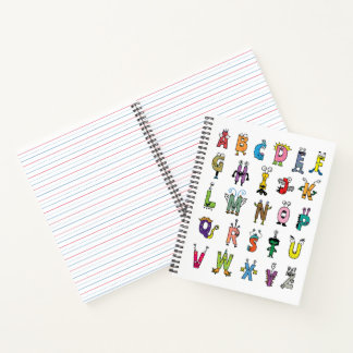 Alphabet Creatures Spiral Notebook