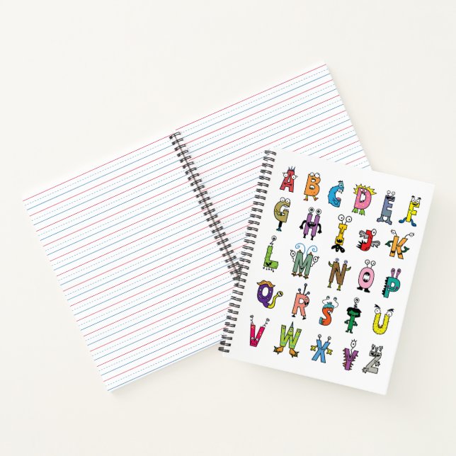 Alphabet Creatures Spiral Notebook (Inside)