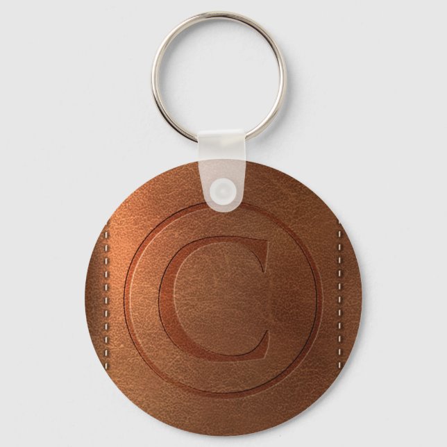 alphabet cuir lettre C Key Ring (Front)