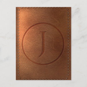 alphabet cuir lettre J Postcard