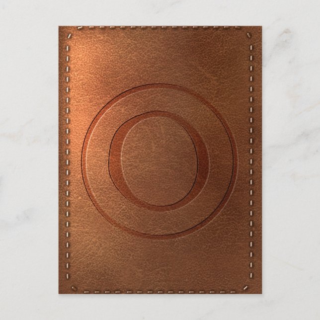 alphabet cuir lettre O Postcard (Front)