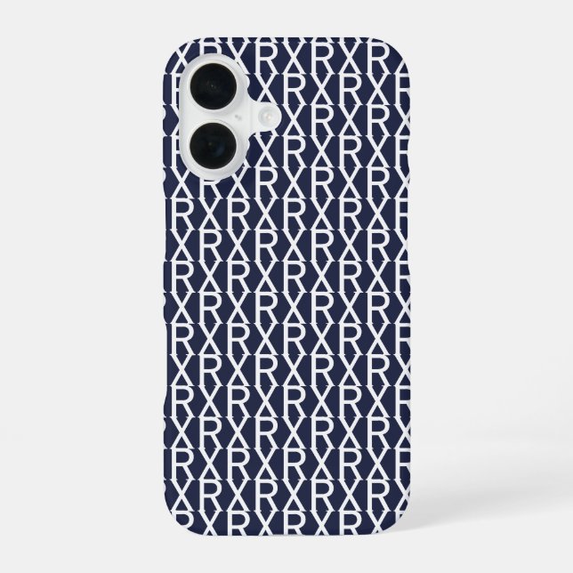 Alphabet Custom Initials Monogrammed iPhone 16 Case (Back)