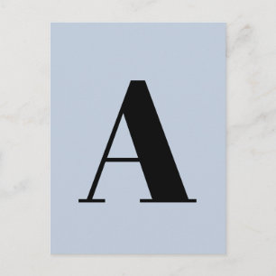 Alphabet Custom Letter   Modern Minimalist Blue Postcard