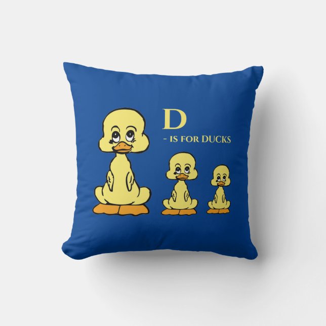 Alphabet D is for Ducks Cute Animals Kids Baby Cushion (Front)