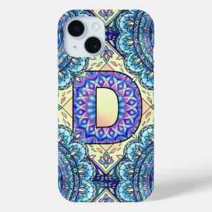 Alphabet D mandala iPhone 15 Case