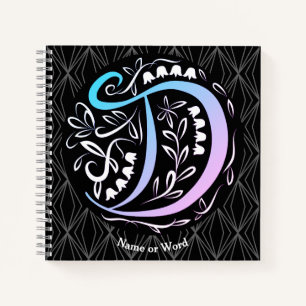 Alphabet D Monogram Handwritting Notebook