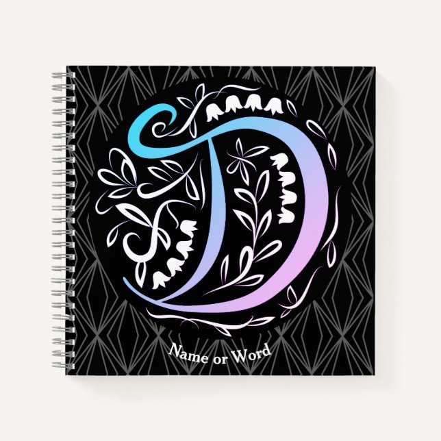 Alphabet D Monogram Handwritting Notebook (Front)