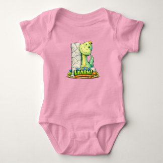 🦕💖 Alphabet Dino “L” Baby Jersey Bodysuit 👶✨