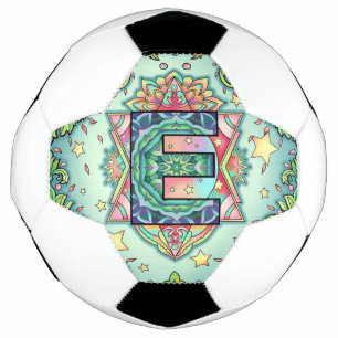 Alphabet E mandala Football