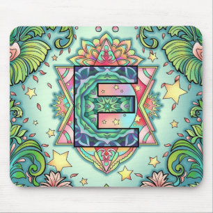Alphabet E mandala Mouse Mat