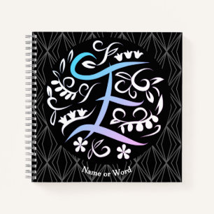 Alphabet E Monogram Handwritting Notebook