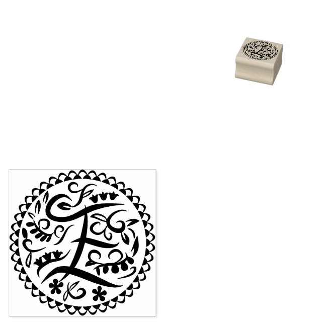 Alphabet E Rubber Stamp (Stamped)