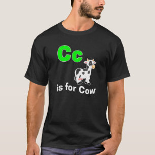 Alphabet Farm Animal Learn Teach Phonics Cow Back T-Shirt