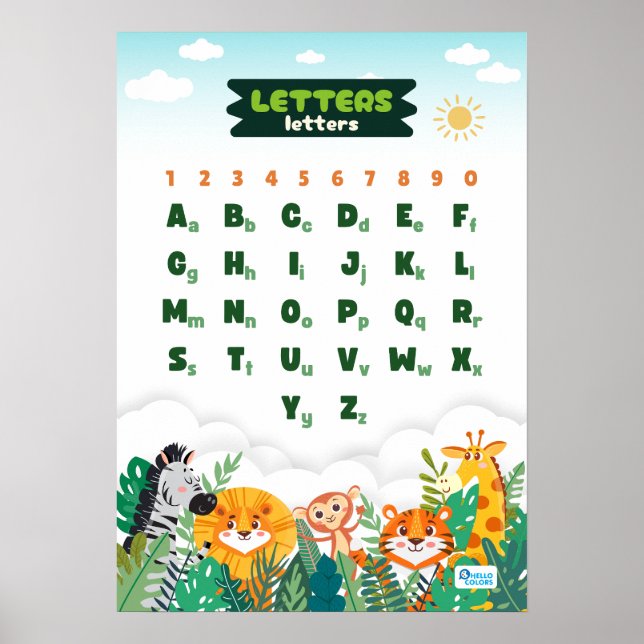 Alphabet Featuring Cute Animals Poster (Front)