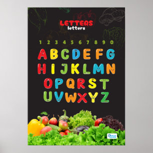 Alphabet Featuring Fruit and Vegetables Poster