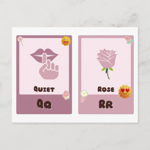 Alphabet Flashcards ,ABC Educational Cards Q,R,S,T