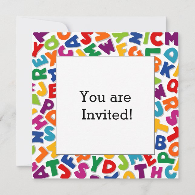 Alphabet Frame Invitation (Front)