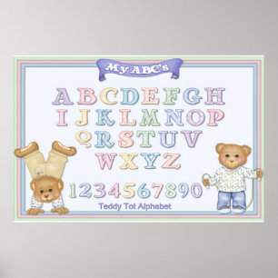 Alphabet Fun Teddy Bears Poster