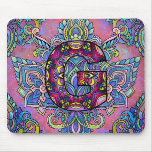 Alphabet G mandala Mouse Mat