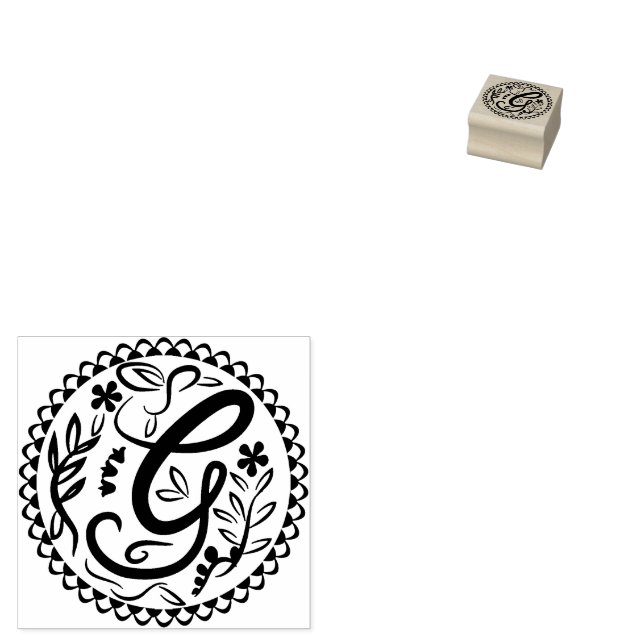 Alphabet G Rubber Stamp (Stamped)