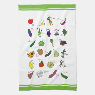 Alphabet Garden Tea Towel