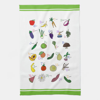 Alphabet Garden Tea Towel