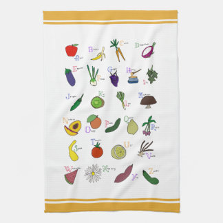 Alphabet Garden Tea Towel