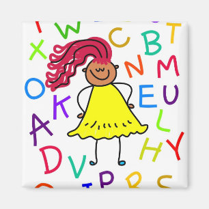 Alphabet Girl Magnet