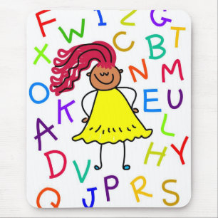 Alphabet Girl Mouse Mat