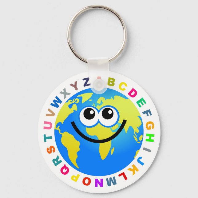 Alphabet Globe Key Ring (Front)