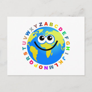 Alphabet Globe Postcard