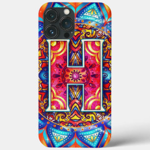 Alphabet H mandala iPhone 13 Pro Max Case