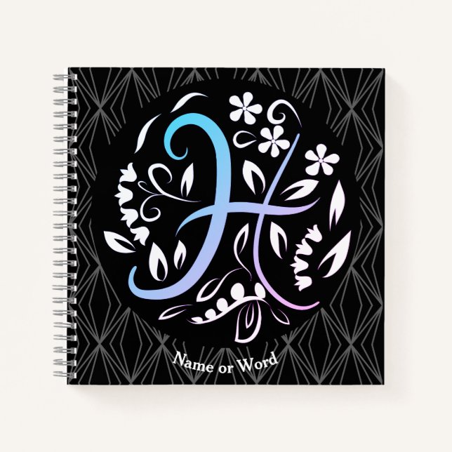 Alphabet H Monogram Handwritting Notebook (Front)
