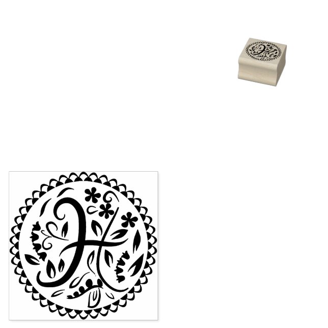 Alphabet H Rubber Stamp (Stamped)